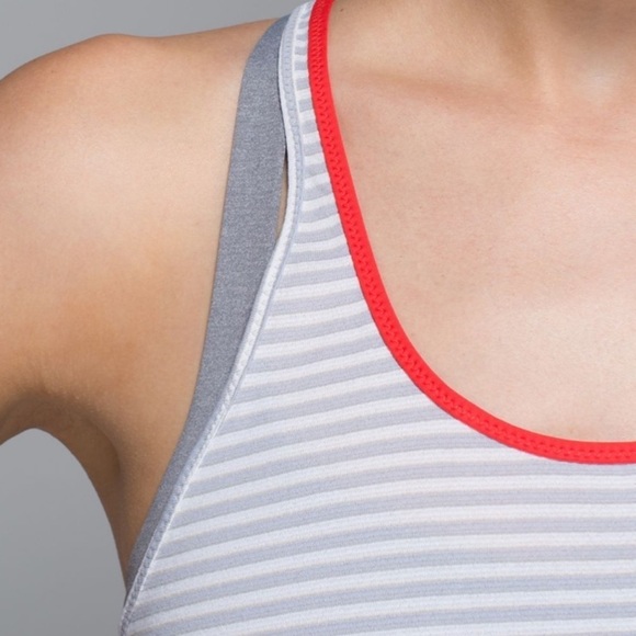 Lululemon What The Sport Singlet Racerback Tank Top Silver Stripe White - Picture 13 of 14
